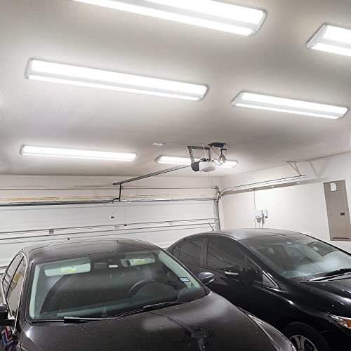 AntLux 110W 8FT LED Shop Lights Ultra Slim LED Wraparound, 12600LM, 5000K, 8 Foot Strip Light, Flush Mount Garage Office Warehouse Ceiling Lighting Fixture, 8 Foot Fluorescent Tube Replacement, 4 Pack