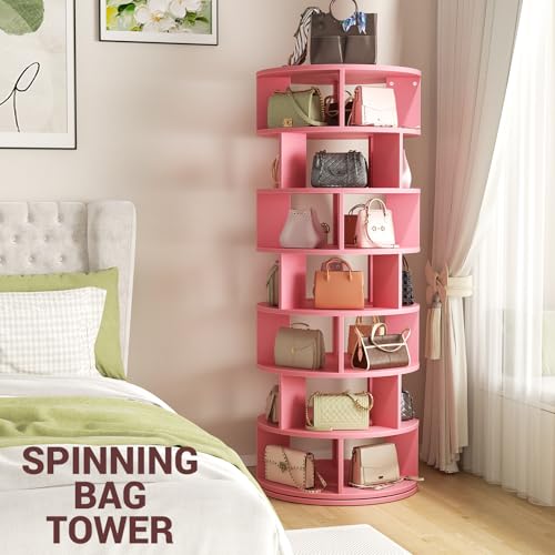Aheaplus Rotating Shoe Rack Tower, 7-Tier Spinning Shoe Rack 360 Revolving Shoe Rack Organizer for Closet, Display Round Storage Carousel Shoes Closet Organization, White