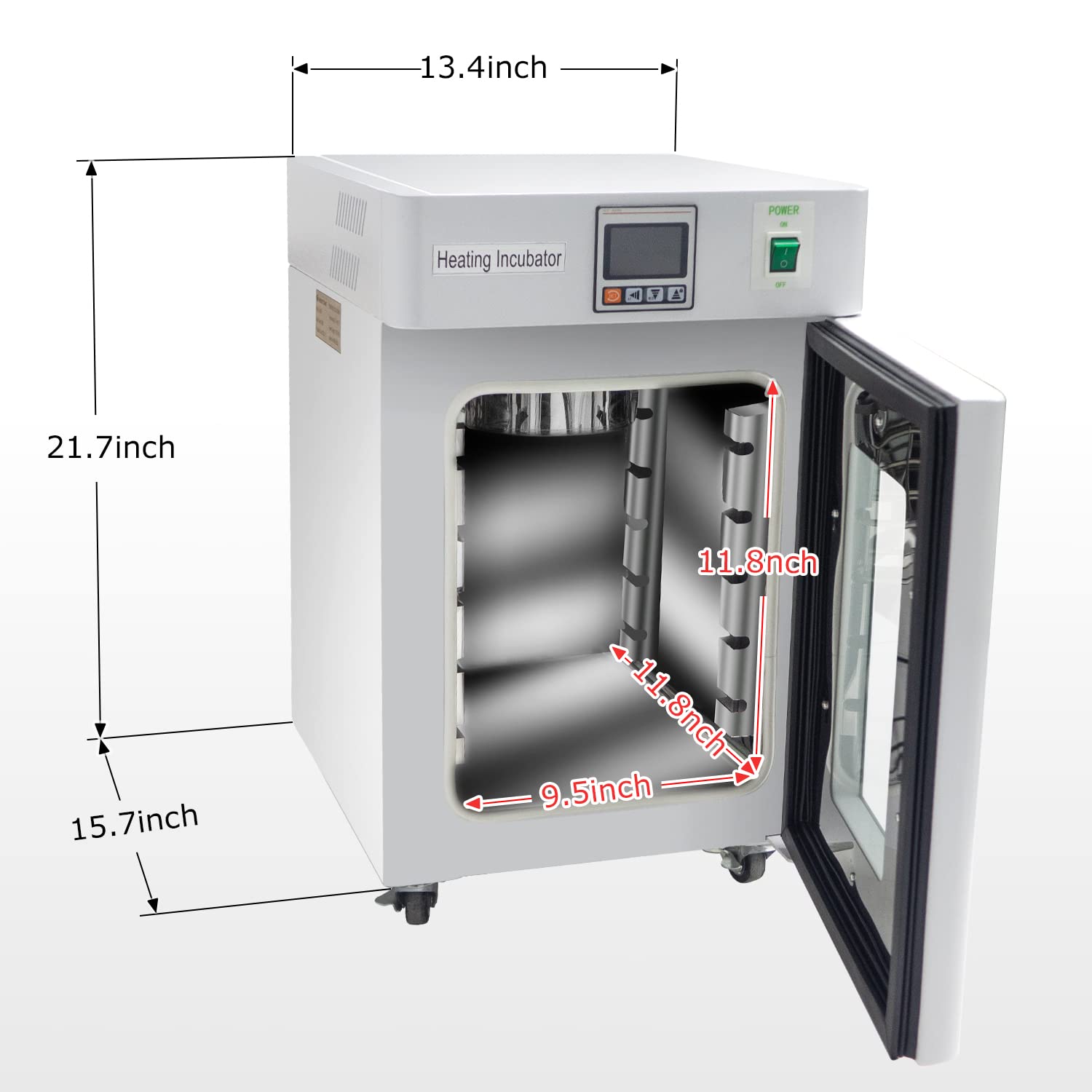 Lab Incubator 18L for Bacterial Culture Seed Germination Medical Science,Reptile Incubator RT-66℃ Digital Incubator PID Temperature Control Incubator,Reptile Egg Incubator