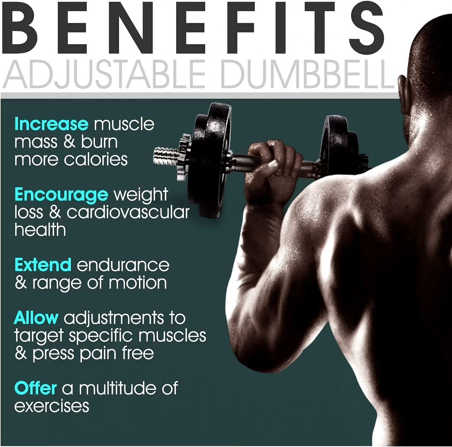 Yes4All 200 lbs Adjustable Dumbbell Weight Set, Cast Iron Dumbbell, Pair