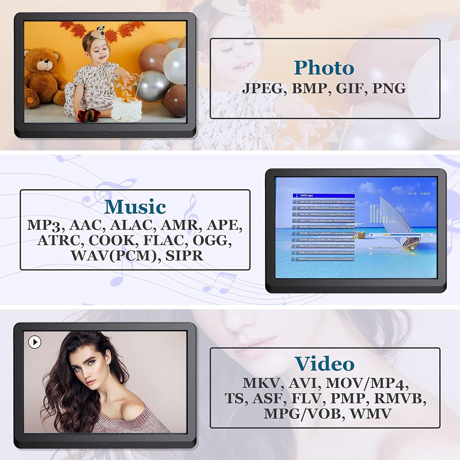 Digital Photo Frame with 8.1 Inch 1920x1080 FHD IPS Screen - Hauyince Digital Picture Frames with Remote Control, Slideshow, Picture Preview, Adjustable Brightness, Calendar, Using SD Card & USB Drive
