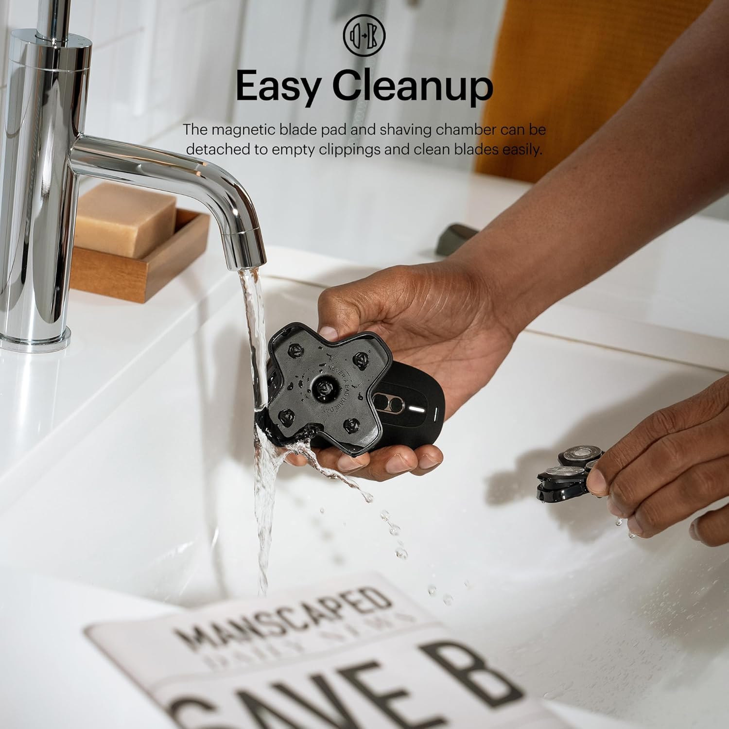 MANSCAPED® The Dome Shaver™ PRO Head Shaver for Bald Men – Five Rotary Blade Design with SkinSafe® & FlexAdjust Technology, Waterproof, USB-C & Wireless Charging Compatible with Travel Lock