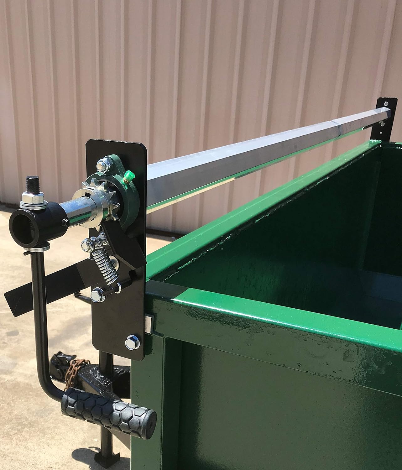 Hand Crank Landscape Tarp Roller Kit with Mesh Tarp for Dump Truck or Trailer by Kym Industries Inc. (Mesh, 7' x 18')