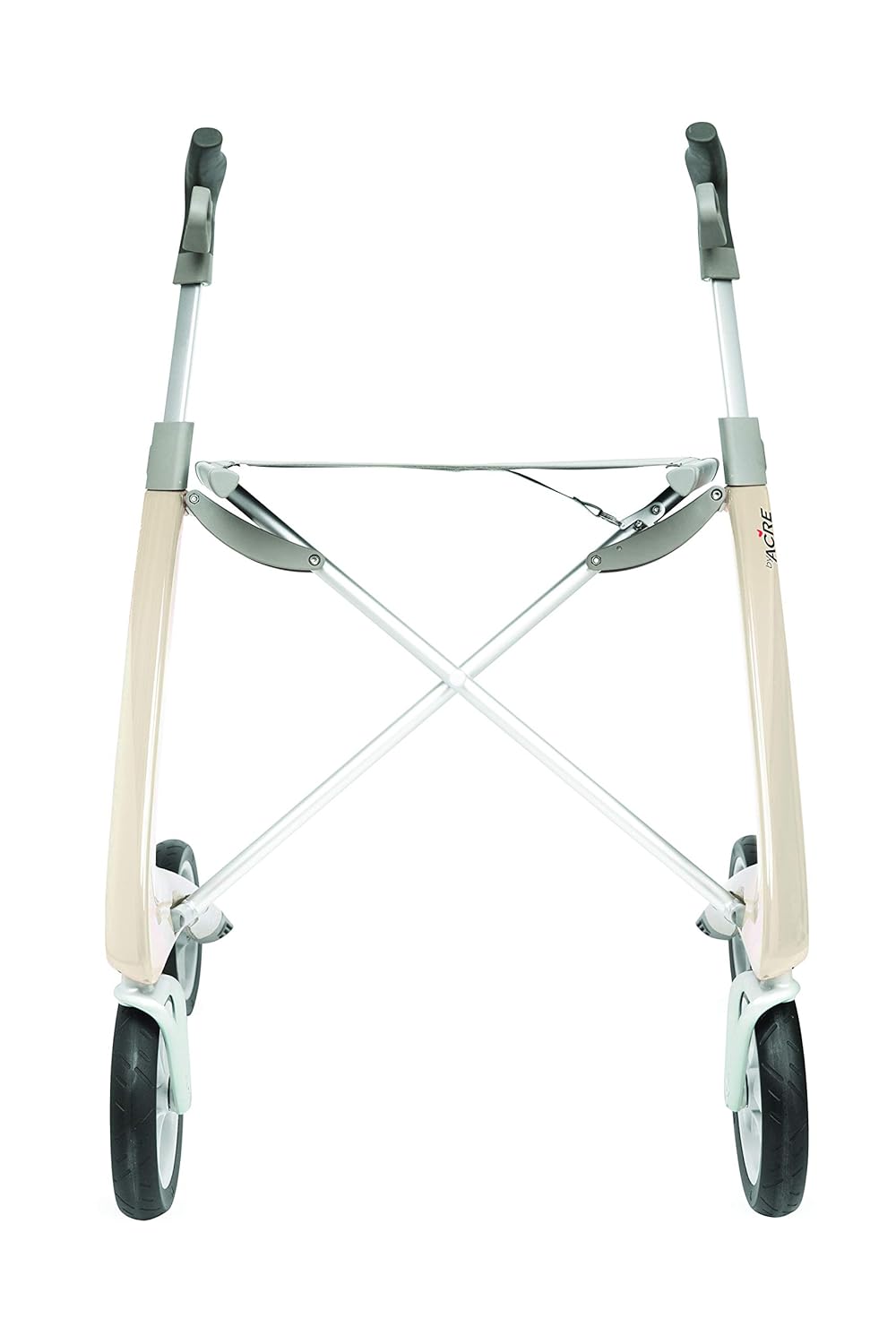 byACRE Carbon Ultralight Rollator Walker with Organizer Bag, Wide Track, Oyster White