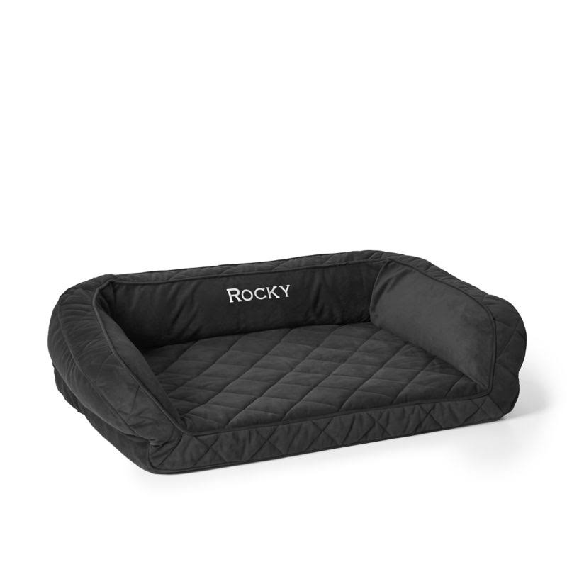 Orvis ComfortFill-Eco Bolster Dog Bed | Slate | Size Extra Large Dogs 90+ lbs