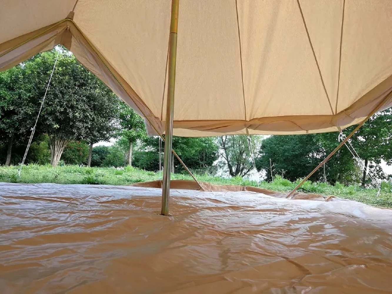 Teepee Tent Emperor Twin Bell Tent Three-Door Canvas Luxury Tent Safari Tent Canvas Luxury Family Yurt Tent