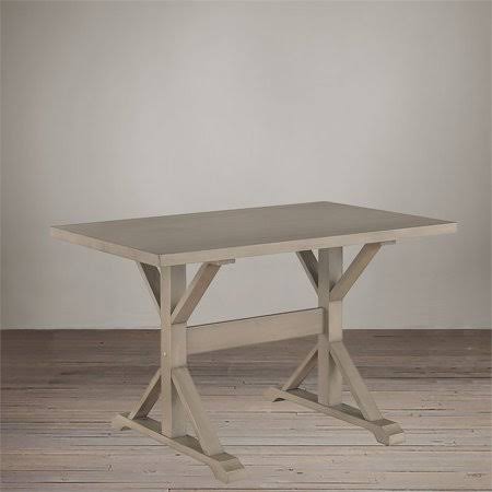 Carolina Classics Florence Weathered Gray Trestle Table