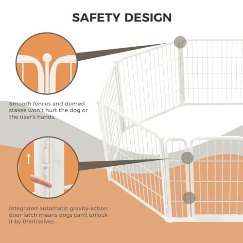 FXW Homeplus Dog Playpen Designed for Indoor Use, 40" Height for Large Dogs, White│Patented