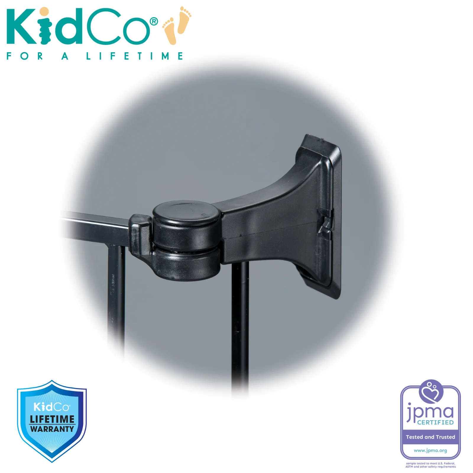 KidCo Custom Fit Auto Close HearthGate Baby or Fireplace Gate for Child Safety, Black
