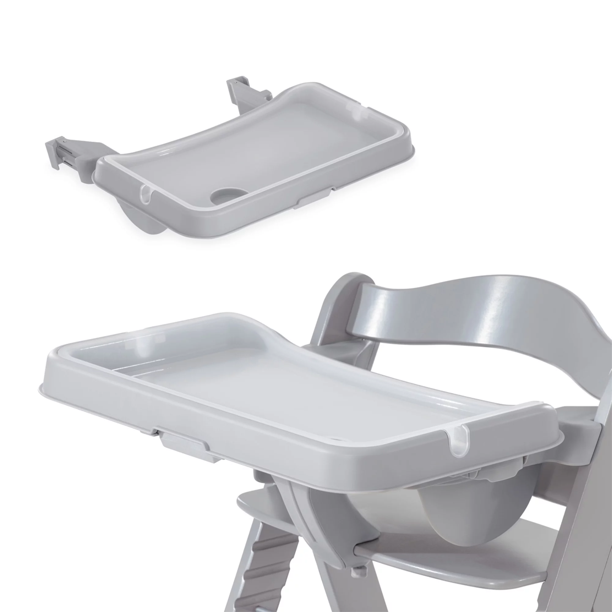 hauck AlphaPlus Grow Along Wooden High Chair w/Grey Tray & Seat Cushion