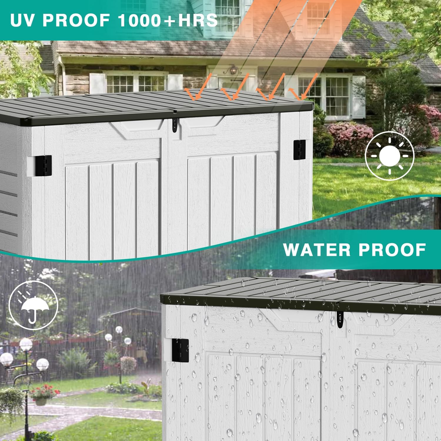 Greesum Outdoor Storage Shed 4 x 2 ft. Utility Tool Shed Resin Storage Garden Shed with Door & Lock for Patio Storage, White