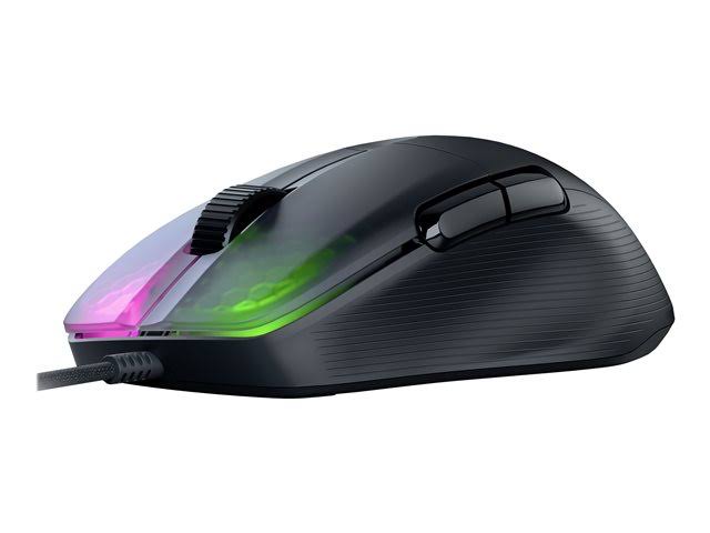 Roccat - Kone Pro Lightweight Performance PC Gaming Mouse with 19K dpi Optical Sensor, Aluminum Titan Wheel Pro u0026 RGB Lighti