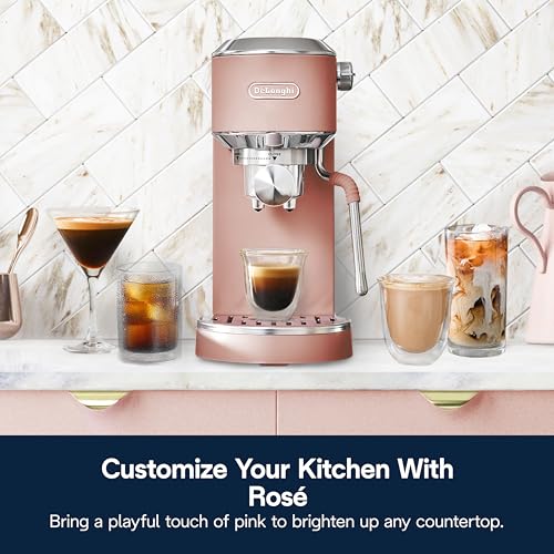 De'Longhi Dedica Duo Compact Espresso Machine - Cold Brew Coffee Maker with Milk Frother Wand- for Espresso, Hot & Iced Coffee, Cappuccinos, Lattes & Home Barista Brewing, Stainless Steel