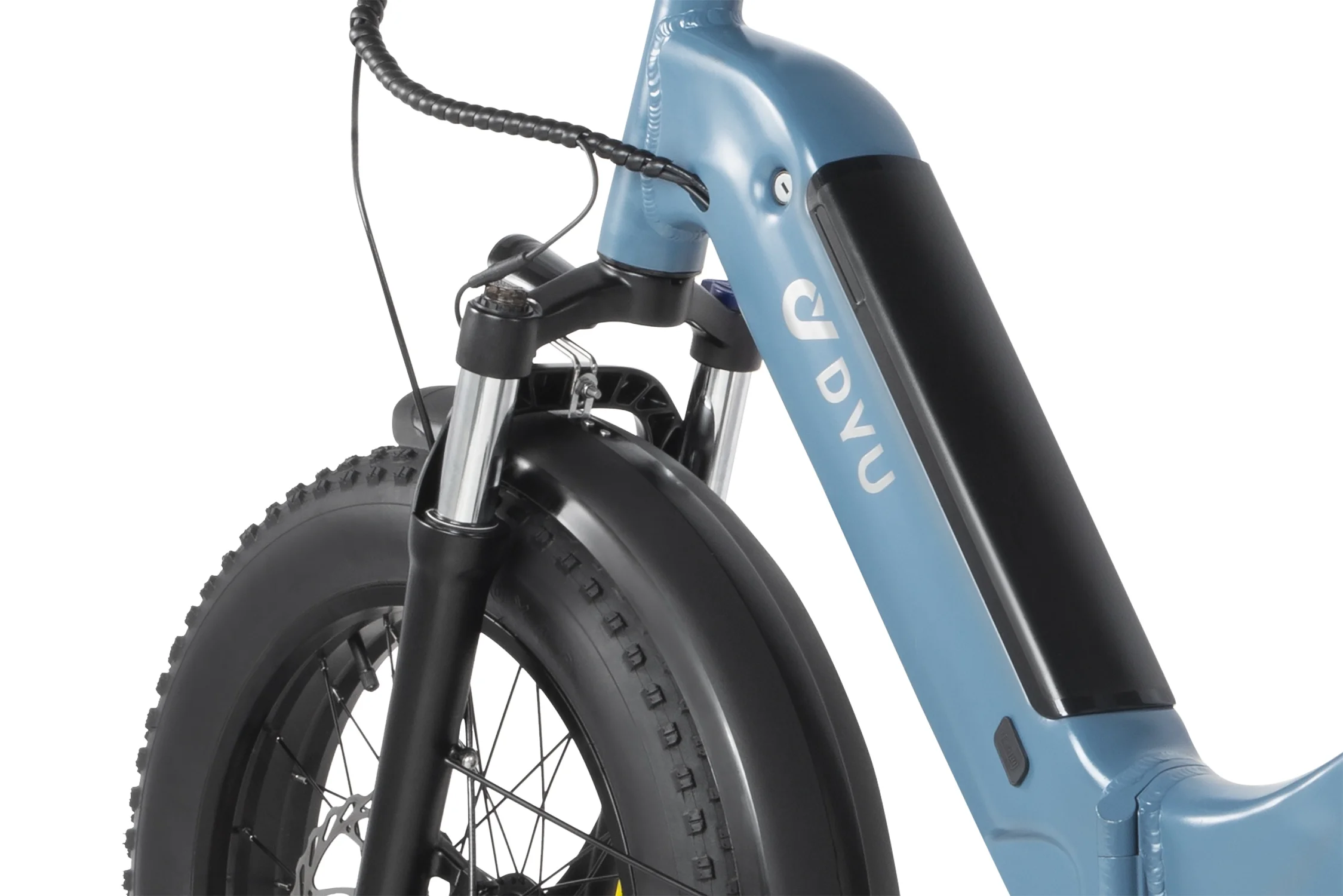 DYU 20" Fat Tire Electric Bike for Adults, Folding Electric Bicycle 500W 48V 14AH Removable LG Battery, Snow Beach E Bike w/Shimano 7 Speed Lockable Suspension Fork