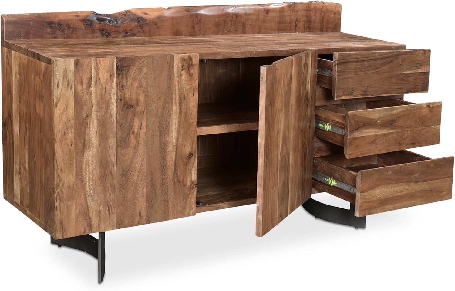Ellis Sideboard, Solid Acacia, Live Edge, Natural Stain