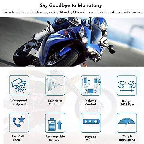 FreedConn Motorcycle Communication System, T-COMVB Helmet Bluetooth Headset Inte