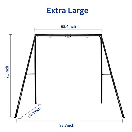 IKARE Heavy Duty Metal Swing Frame, Extra Large Swing Stand for Kids and Adults, Supports up to 440 LBS, Fits for Most Swings, Great for Indoor and Outdoor Activities, Garden, Backyard, Playground