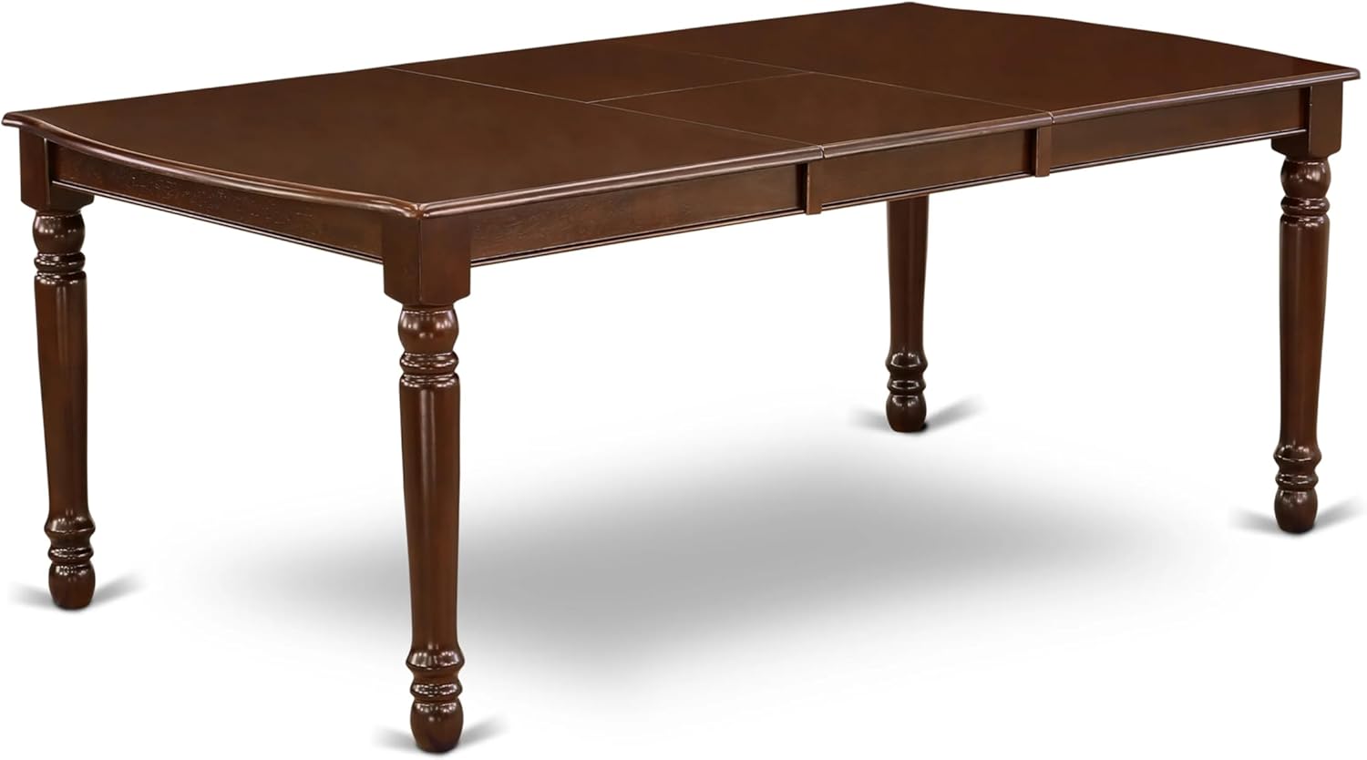 East West Furniture Dover 7 Piece Dining Room Set Consists of a Rectangle Wooden Table with Butterfly Leaf and 6 Upholstered Chairs, 42x78 Inch, Mahogany