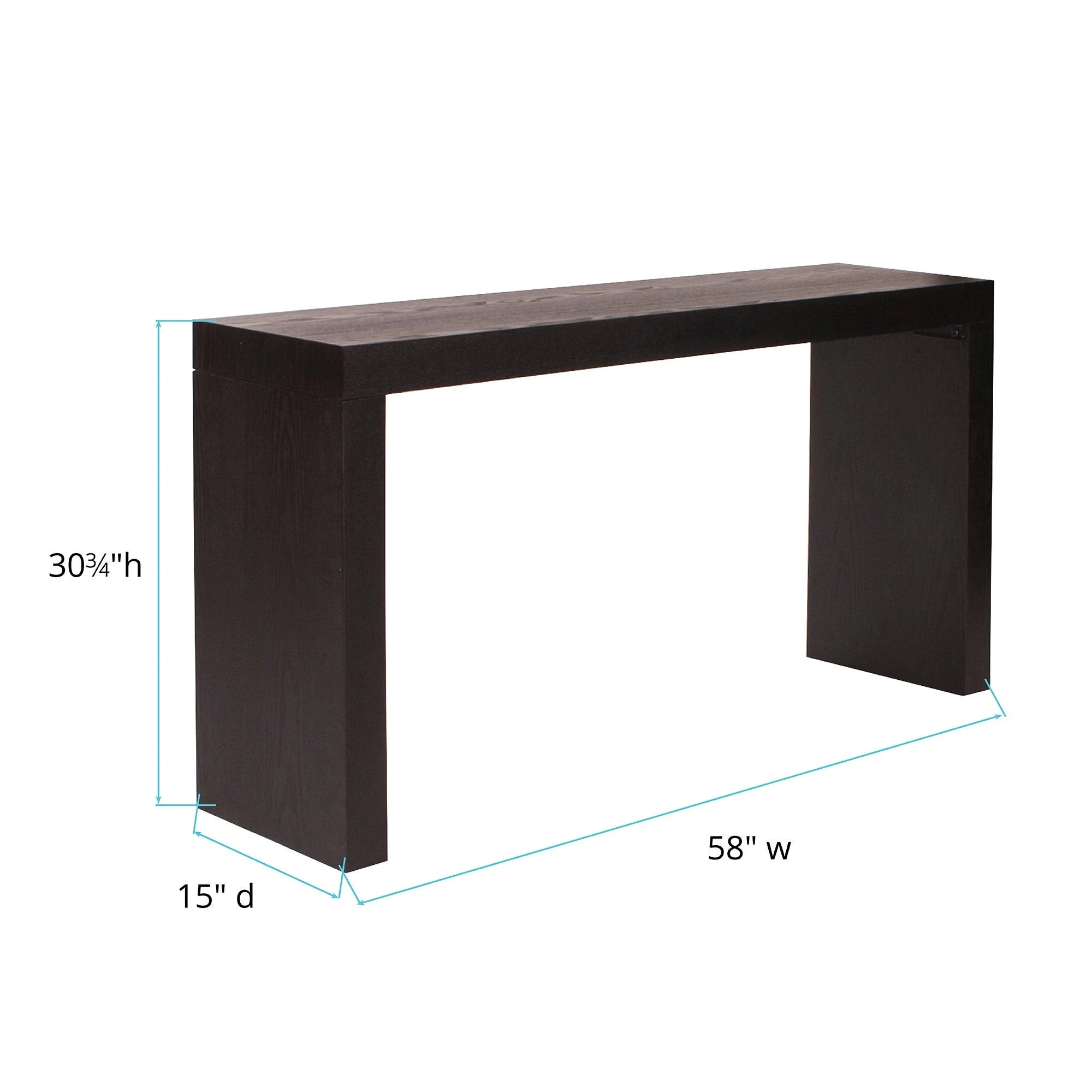 Carbon Loft Dillon Black Wood Grain Veneer Console Table