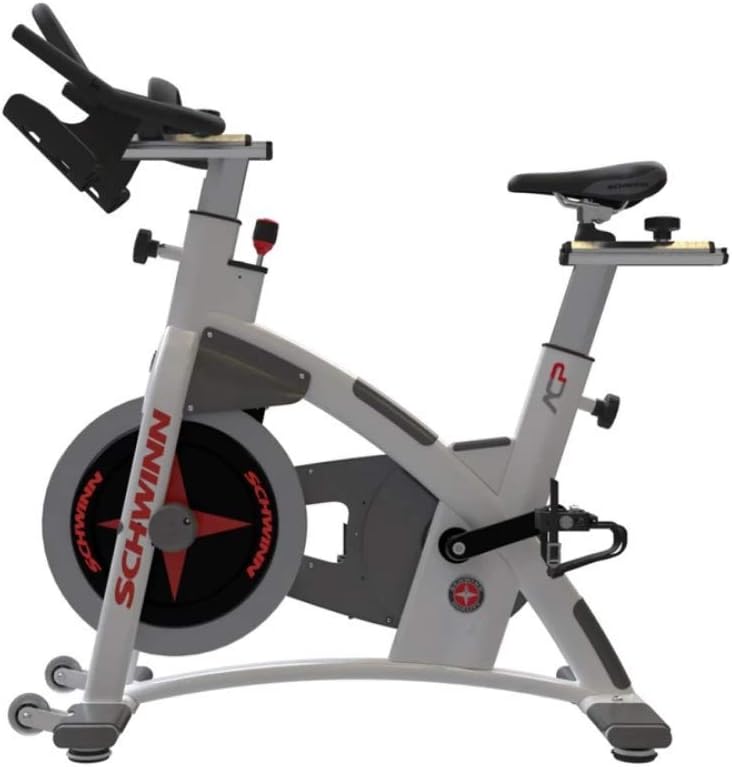 Schwinn AC Performance Plus Indoor Bike with Carbon Blue Belt Drive and Morse Taper - White