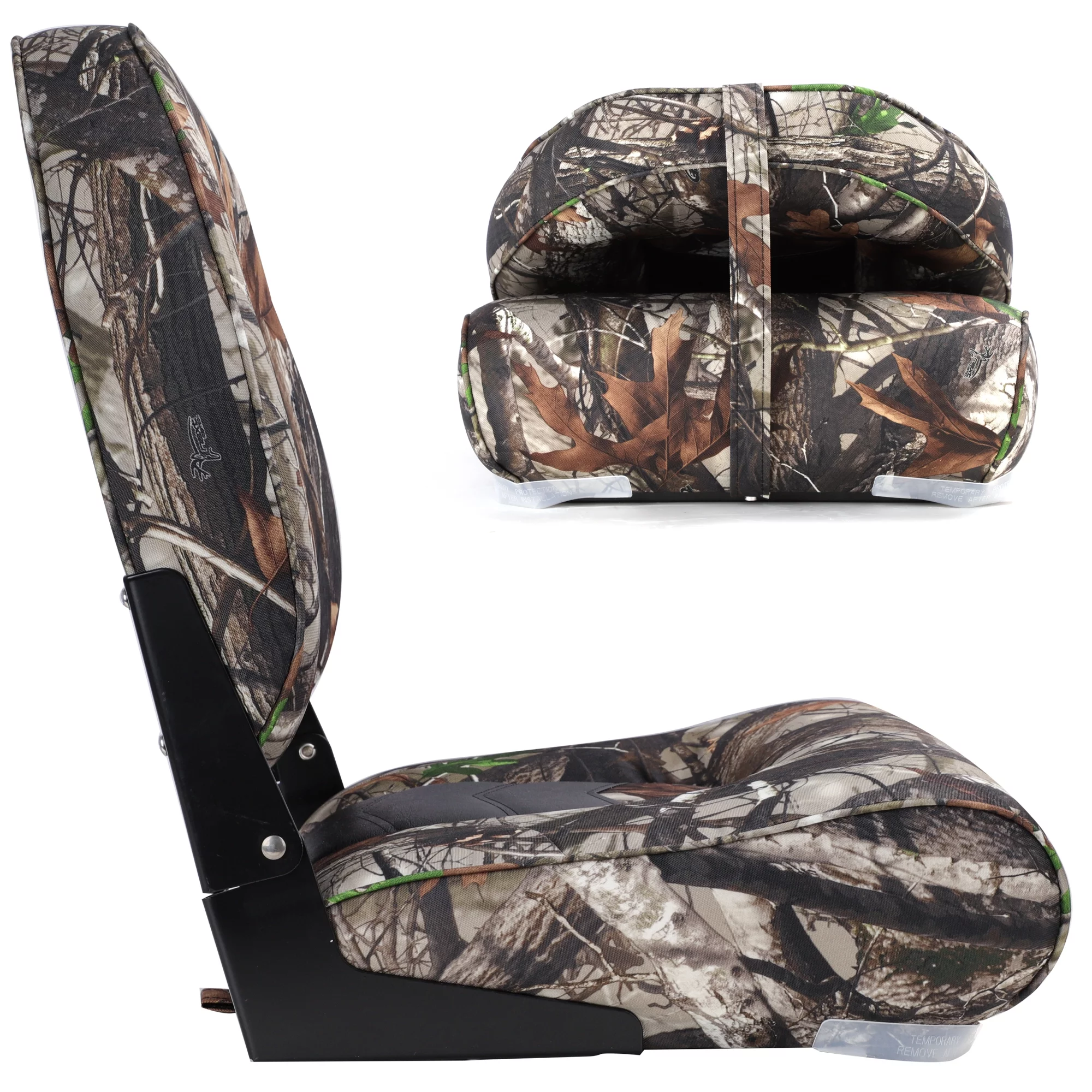 NORTHCAPTAIN Premium High Back Folding Boat Seat,Stainless Steel Screws Included,Camo/Black(2 Seats)