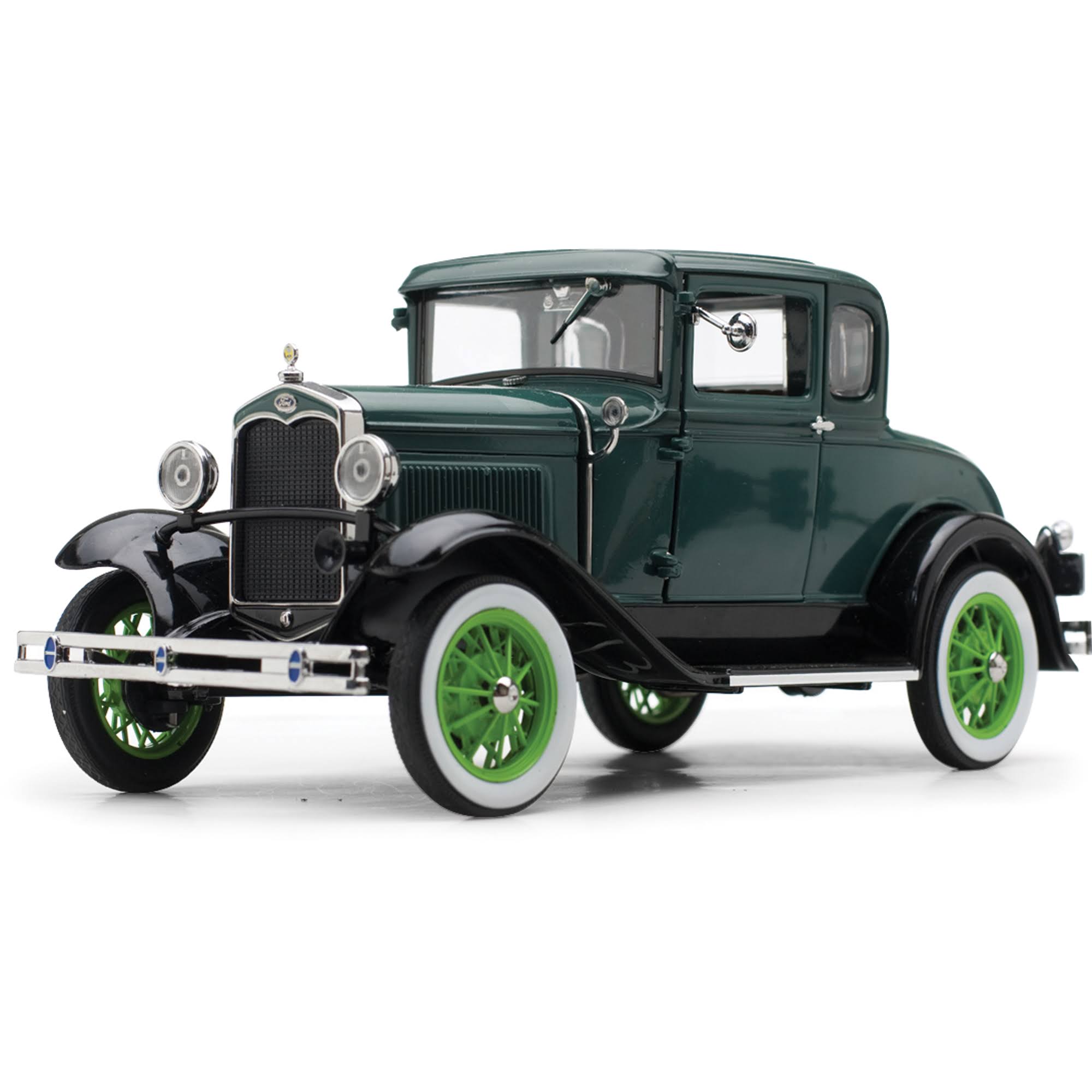 1931 Ford Model A Coupe Valley Green and Vagabond Green 1/18 Diecast Model Car by Sunstar