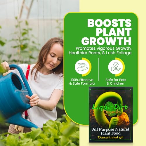 Natural Plant Food Fertilizer All-Purpose NPK Plant Care. 18 Balanced & Blended Vitamins & Minerals with Micro-Fungi and Bio-Organisms to boost your plants growth by Liqui-Dirt. Yields 600 Gallons