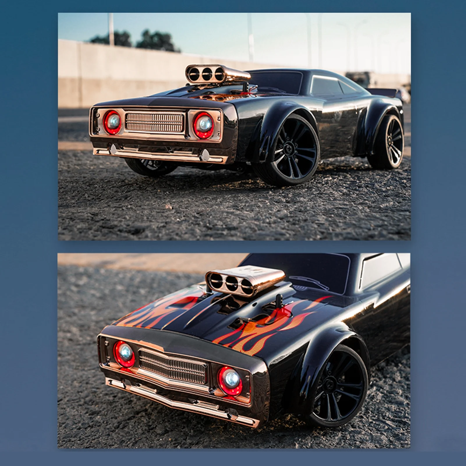 Htovila Remote Control Drift Car 116 Remote Control Car 2.4GHz 4WD 35kmh Remote Control Race Car High Speed Gift RTR for Boys Girls with 7-mode Angel Eye Headlights