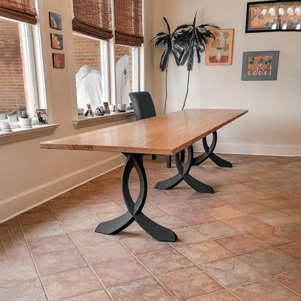 Heavy Duty Metal Table Legs, 28" H x 26" W, Set of 2 Steel Desk Legs for Dining Table, Industrial Design, Perfect for DIY Projects, Easy Installation Desk Legs, Stable and Durable Table Legs