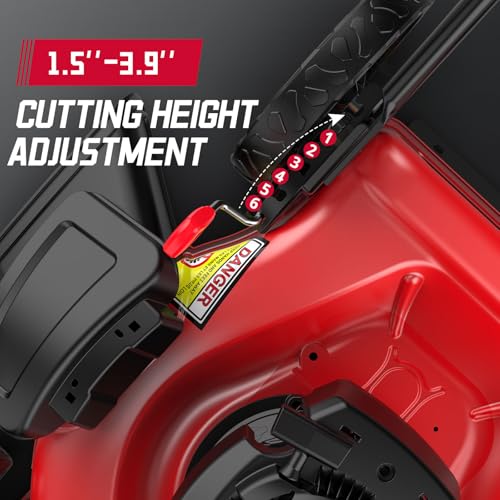 PowerSmart Gas Lawn Mower, 21-Inch 144cc 4-Stroke Engine 2-in-1 Walk-Behind Push Lawn Mower with 10-Inch Rear Wheels