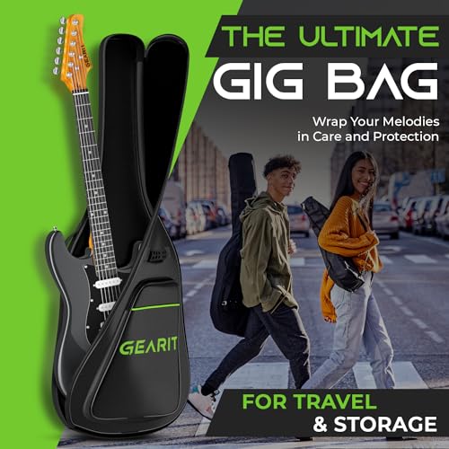 GearIT Professional Electric Guitar (Premium Ash Tonewood), GST-200 SoCal Series, 39in Full-Size, HSS Pickups with Coil Split, Round Frets, Genuine Rosewood Fretboard, Accessories - Metallic Gray