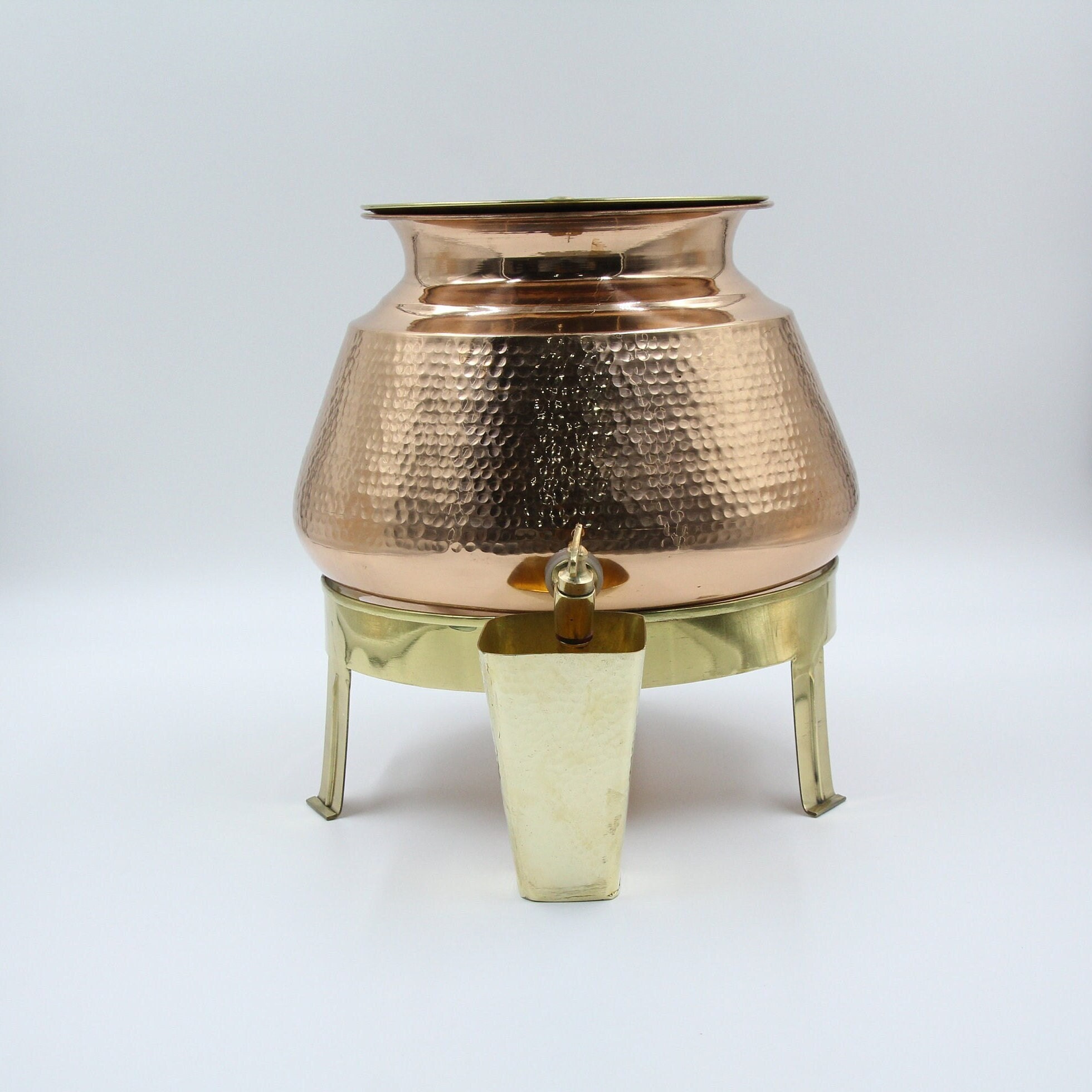 Proudlyindia Water Tap Dispenser, Copper Dispenser, Water Dispenser, Copper Pot, Copper Water Vessel, Water Container, Vintage Water Cooler