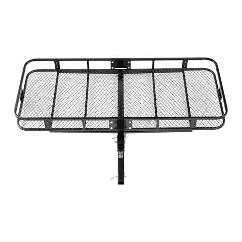 VEVOR 70" x 30" x 6", Hitch Cargo Carrier, 500 lbs Capacity with Nighttime Reflective Reminder, Folding Hitch Mount Cargo Carrier Basket with Hitch Lock for 2" Receiver, Fit for SUVs