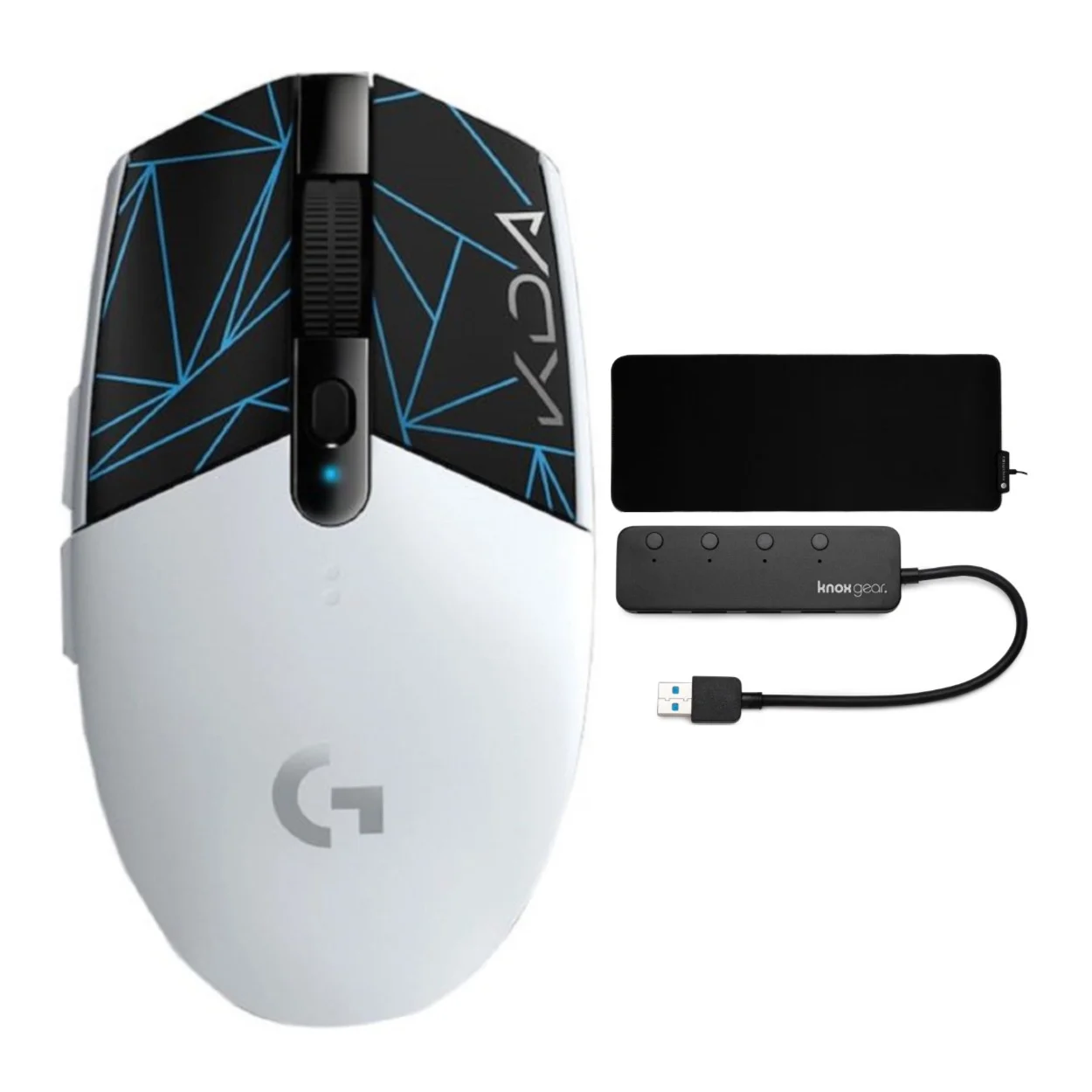 Logitech G Pro Wireless Gaming Mouse K/DA Edition Bundled with Gaming Mouse Pad and 4-Port USB Hub