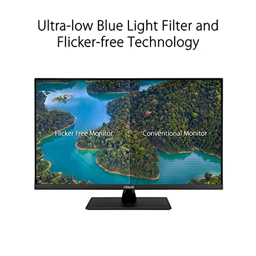 ASUS 31.5” 2K Monitor (VP32AQ) - WQHD (2560 x 1440), IPS, 100% sRGB, HDR10, 75Hz, Speakers, Adaptive-Sync/FreeSync, Low Blue Light, Eye Care, VESA Mountable, Frameless, DisplayPort, HDMI, Tilt,BLACK