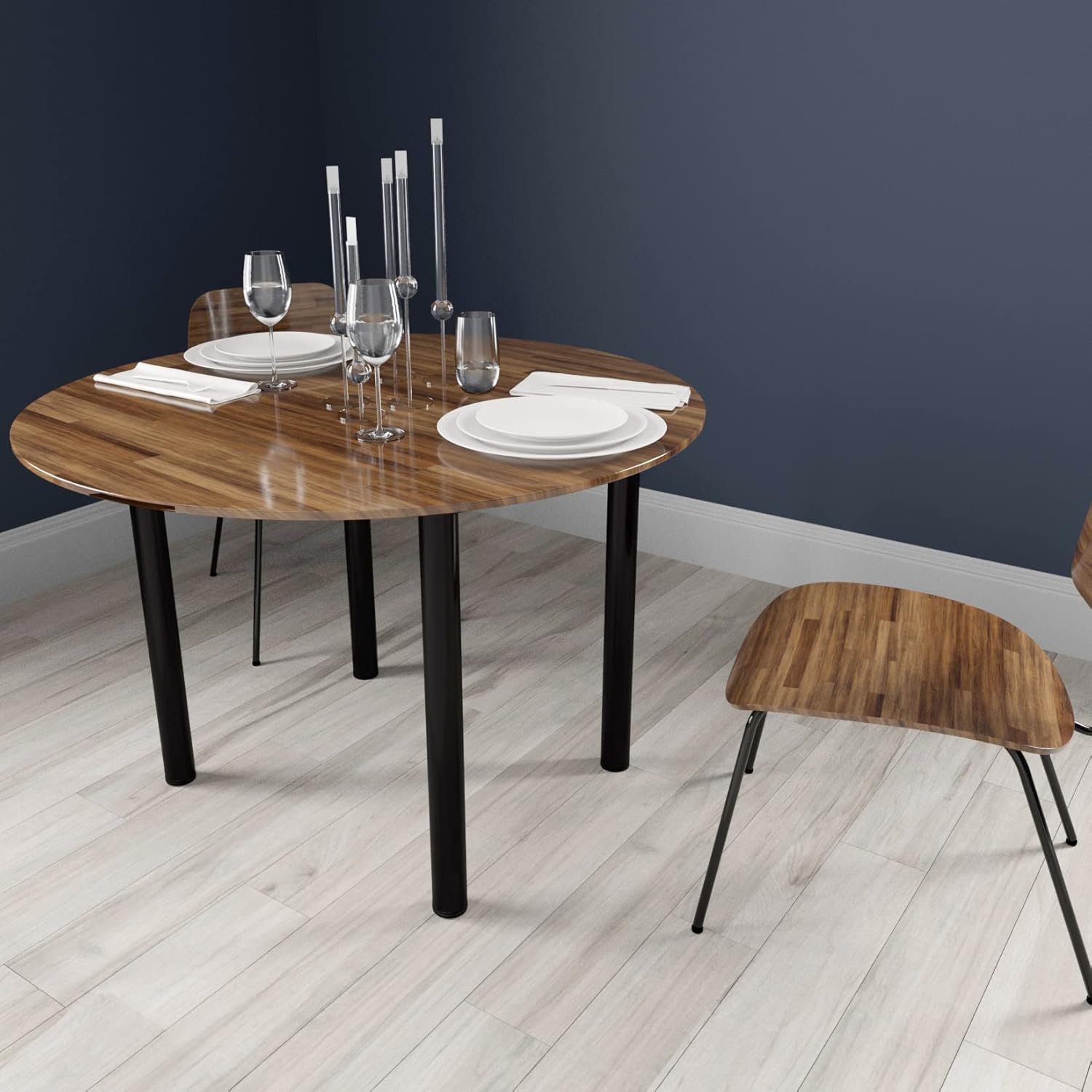 28 Inch Adjustable Table Legs, Black Legs for Desk, Sturdy Pipe Table Legs for Dining Table, Computer Table, ( Set of 4 )