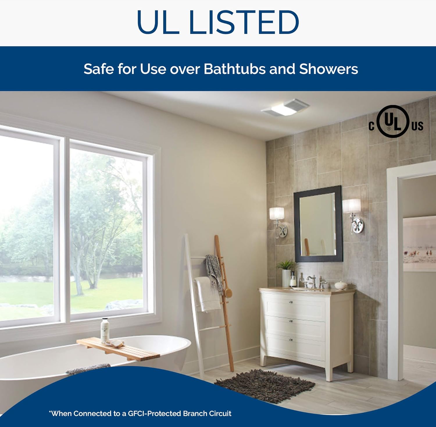 Broan-Nutone 668RP Ceiling Bathroom Exhaust Fan and Light Combo, 100-Watt Incandescent Lighting, 4.0 Sones, 70 CFM , White