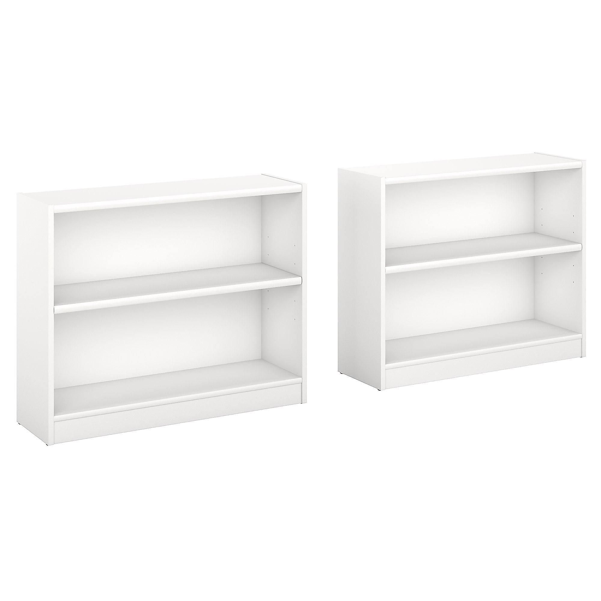 Bush Furniture Universal 2 Shelf Bookcase Set of 2, White
