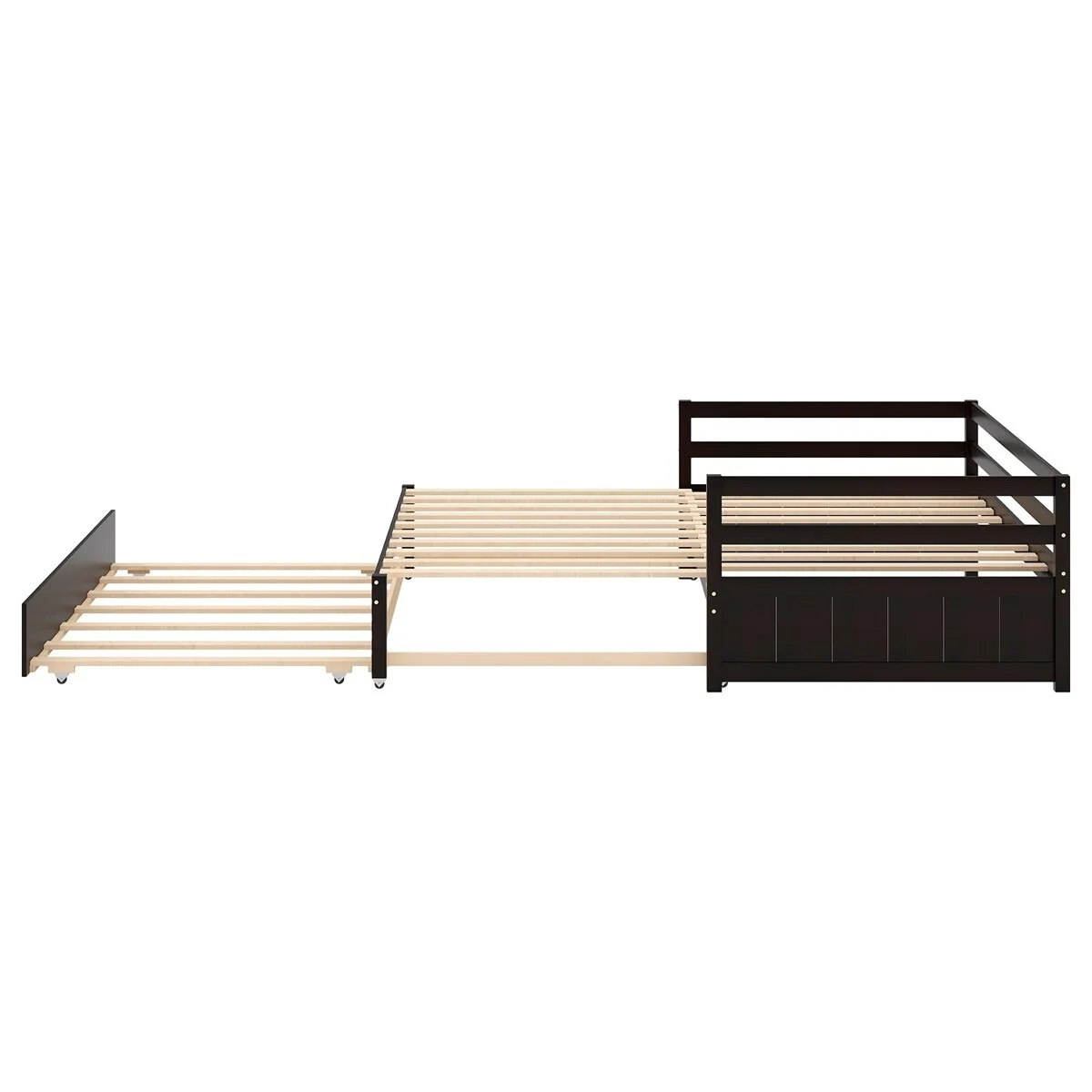 MERAX  Twin or Double Twin Daybed with Trundle Espresso