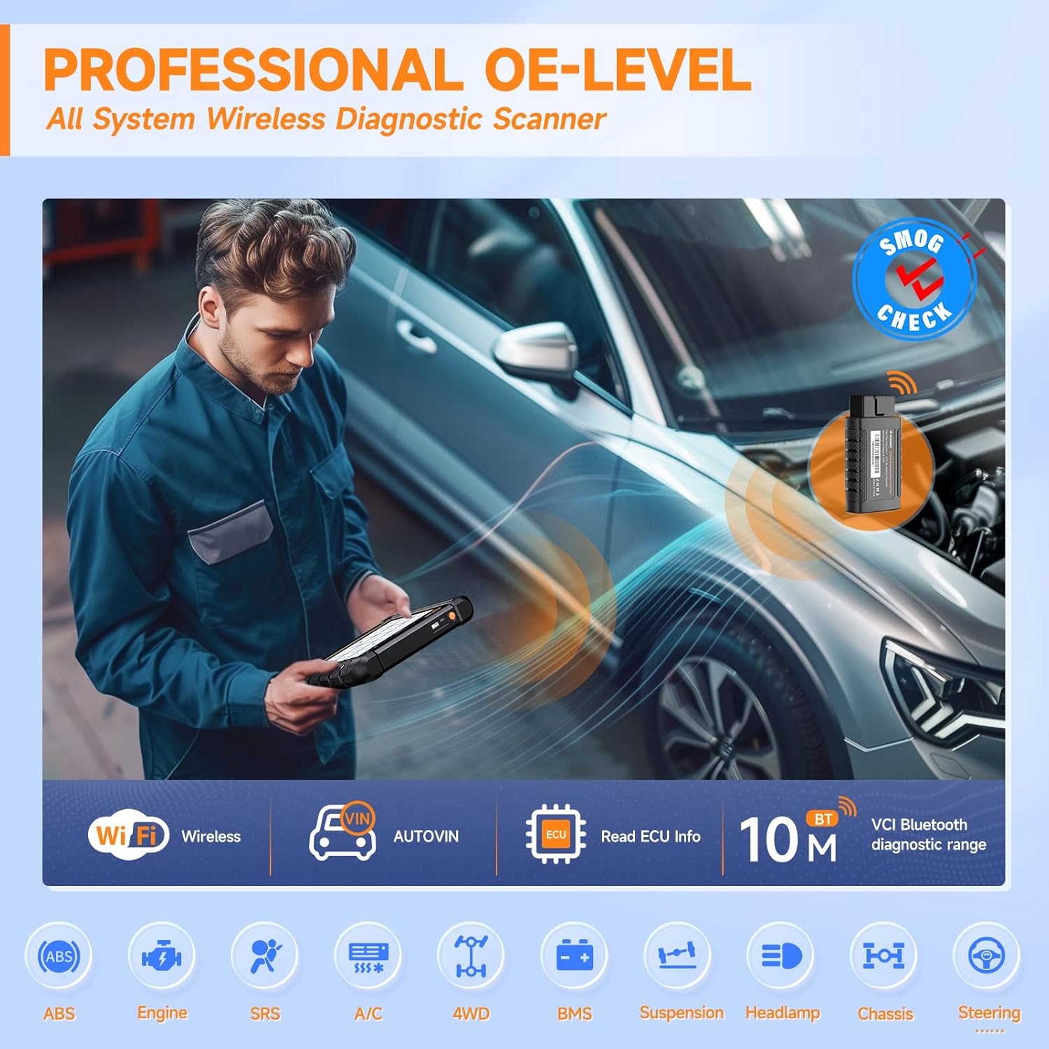 2024 Newest FOXWELL Scanner NT809BT Bidirectional Scan Tool, All System Scanner for Car with 30+ Service Resets, Wireless Diagnostic Scanner for All Vehicles, Accurate Automotive Diagnostic Tools
