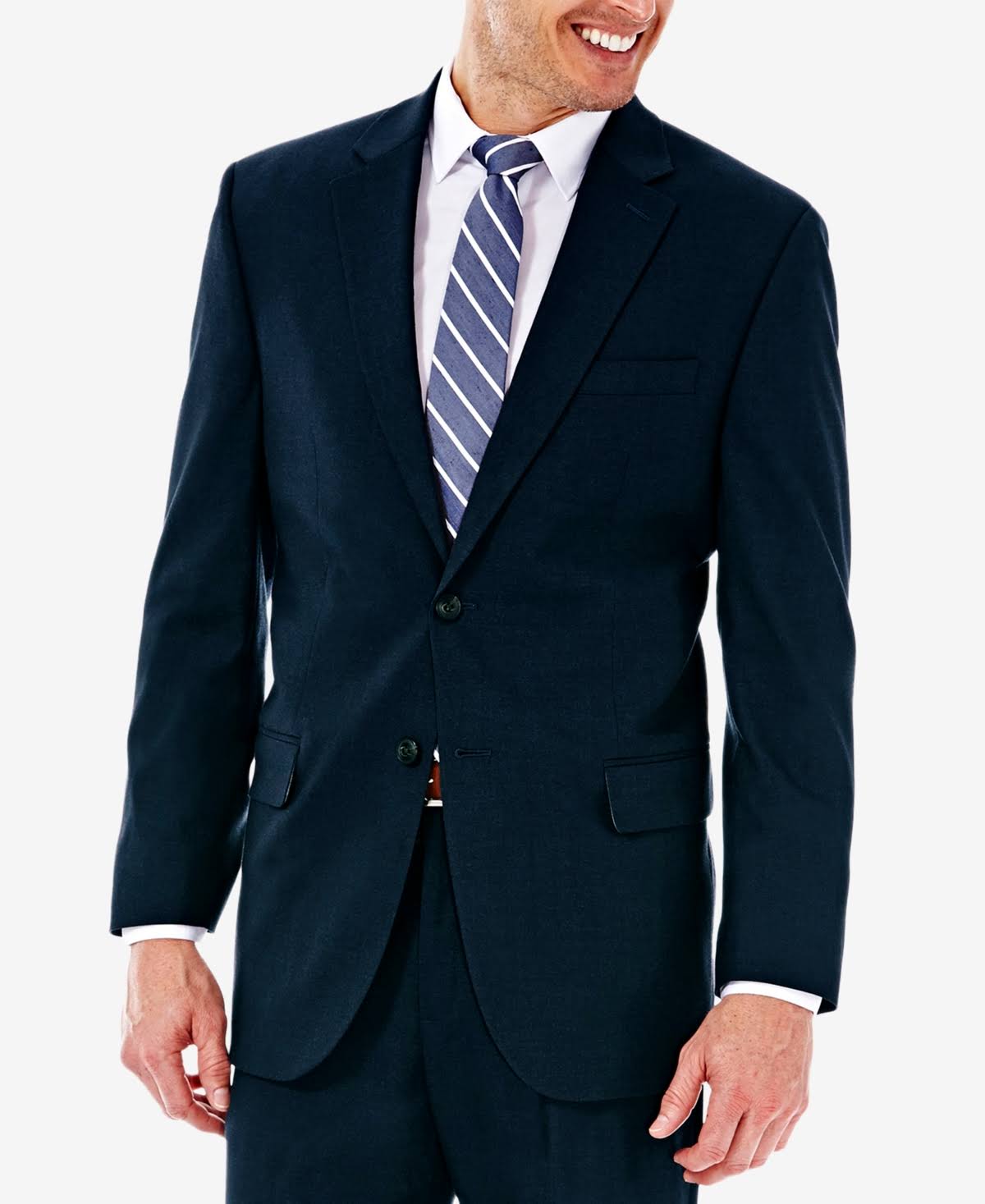 J.M. Haggar Premium Stretch Classic Fit Suit Jacket, 38 Regular, Blue