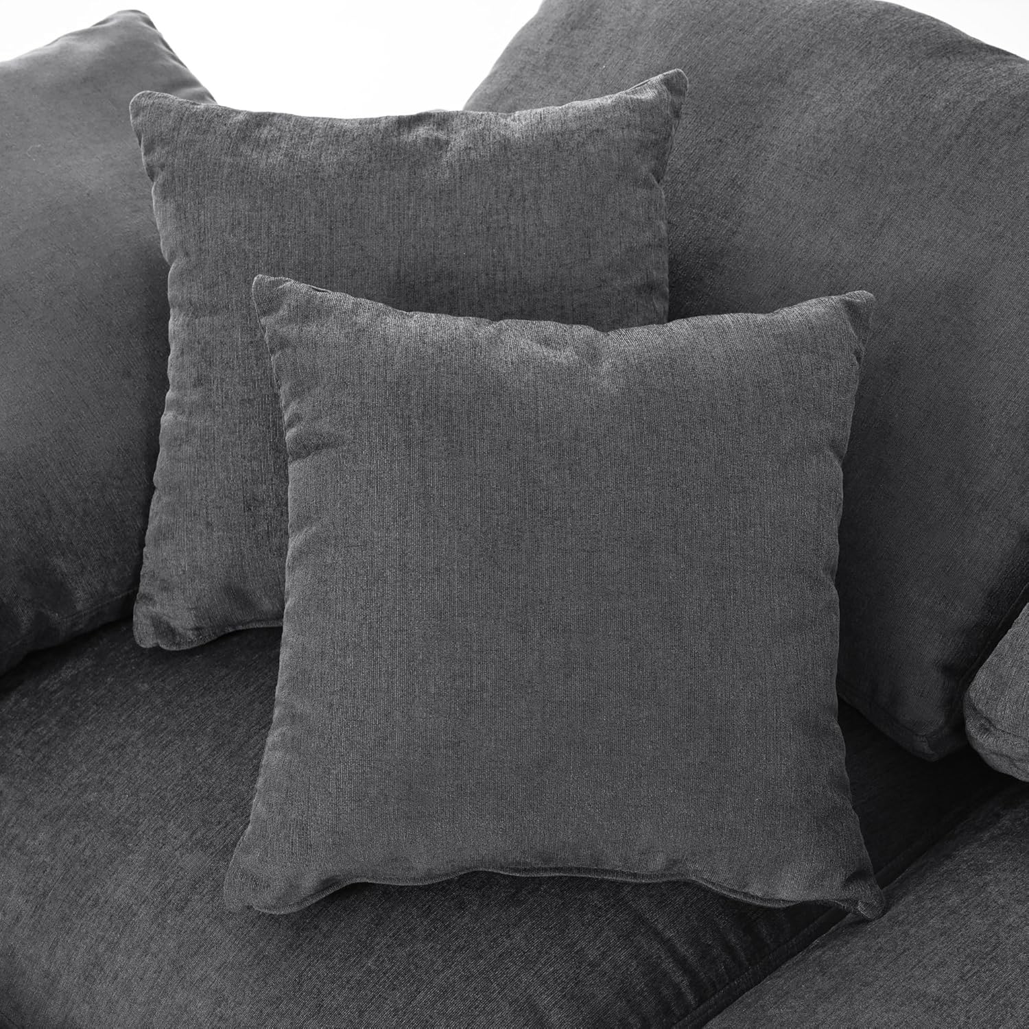 Deep Seat Convertible Modular Sectional Sofa with Movable Ottoman, L/U Shaped Oversized Corner Couch with Throw Pillows,7 Seater Polyester Upholstery Sofa&Couches for Living Room Furniture