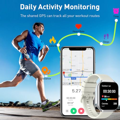 Smart Watch(Answer/Make Call), 1.96 HD Smartwatch for Men Women, 2025 New Fitness Watch with 112+ Sport Modes, Heart Rate, Sleep Monitor, Pedometer, IP68 Waterproof Activity Tracker for Android iOS