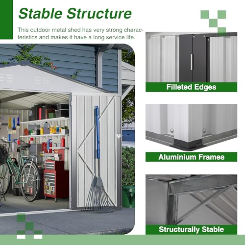 6x4 Ft Outdoor Storage Shed, Heavy-Duty All-Weather Tool Shed with Lockable Doors, Durable Resin Construction for, Patio & Backyard Organization Black