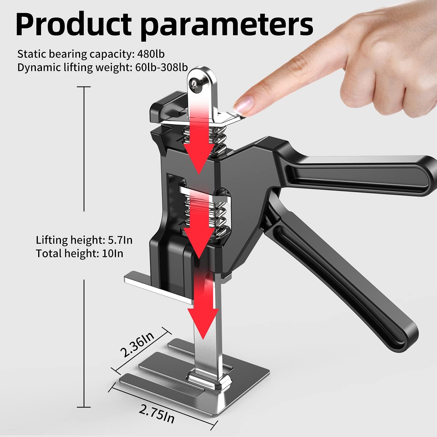Labor Saving Arm ,Effort Elevator Jack 2Packs Door Panel Lifting Cabinet Jack,Drywall Lift Up to 308 Lb, Board Lifter, Wall Tile Height Adjuster Furniture Jack Pack of 2