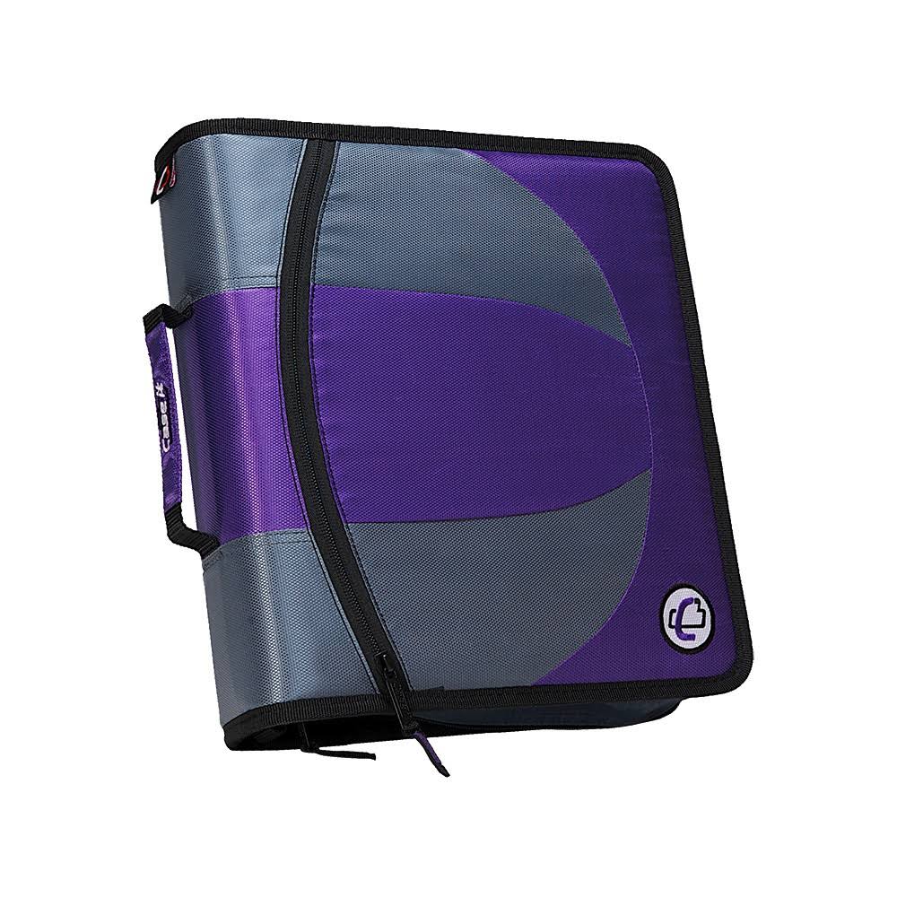 Case-it 1.5x22 Ring Zipper Binder Two-Tone - Purple