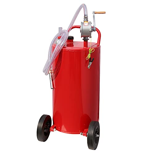 PartsFlow 35 Gallon Gas Caddy Fuel Tank Gasoline container Diesel portable gas tank w/pump Rolling & Solid Rubber Wheels for Weeder,Snow blower,Pickup truck,ATV,Water Scooter,Yacht,UTV,Motorcycle