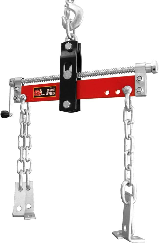 BIG RED T32100 Torin Engine Hoist Shop Crane Accessory: Steel 3 Position Engine Leveler with Adjustable Handle, 3/4 Ton (1,500 lb) Capacity, Red Pack of 2