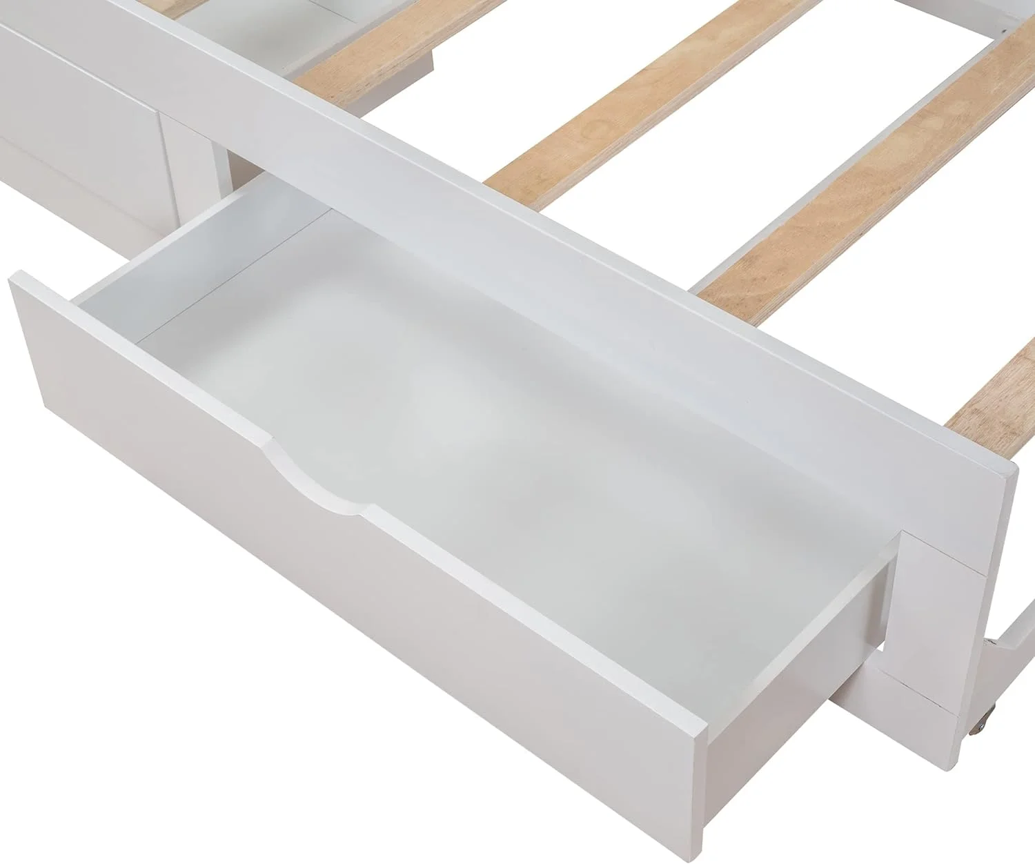 To King Daybed With Storage Drawers, Wood Extendable Daybed With Trundle, Kids Sofa Bed Frame For Bedroom Living Room, No Box Spring Needed ( To King, White)