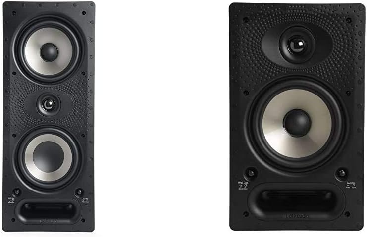 Polk Audio 265-RT 3-way In-Wall Speaker - The Vanishing Series | Easily Fits in Ceiling/Wall | High-Performance Audio - Use in Front, Rear or as Surrounds | With Power Port & Paintable Grille - Black